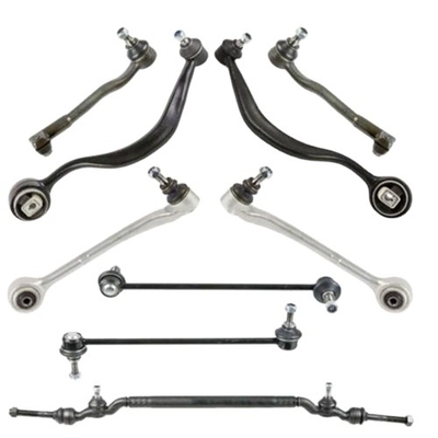 For BMW 7 (E38) 9Pc Front Suspension Kit Lower Control Arm Sway Bar Link External Rod End Center Link Compatible With BMW E38 740i 740iL 750iL